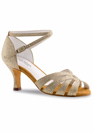 Anna Kern Lisette 750-60 Ladies Social Dance Shoes-Gold Sparkle