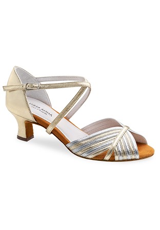 Anna Kern Noel 874-50 Ladies Socila Shoes-Silver/Gold Nappa