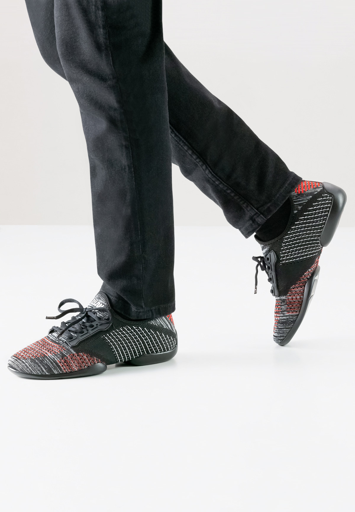 Chaussures Confortables Homme Anna Kern Sneakers De Danse Homme 4035 Bold - Rouge/Noir - Pour Zumba, Salsa, Jazz Semelle Pu Rotation