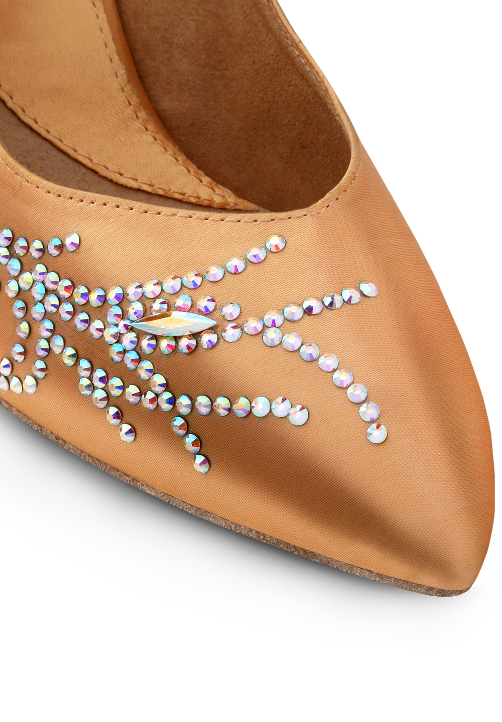 Capezio Anna BR313 with Crystallized Design PT515-Antique Silk / Crystal AB