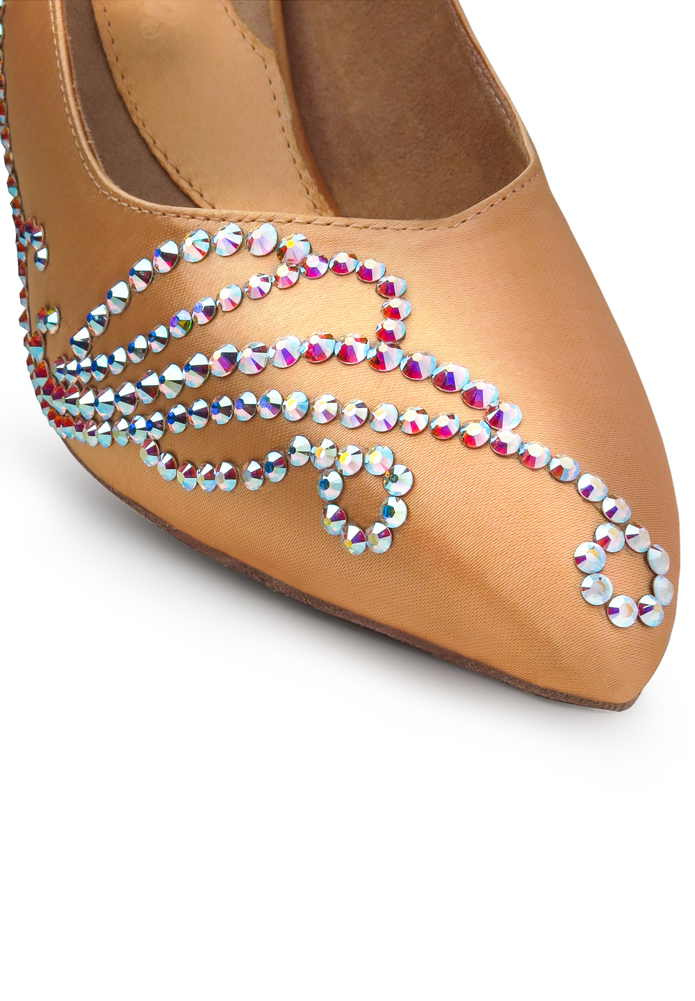 Capezio Anna BR313 with Crystallized Design PT517-Antique Silk / Crystal AB