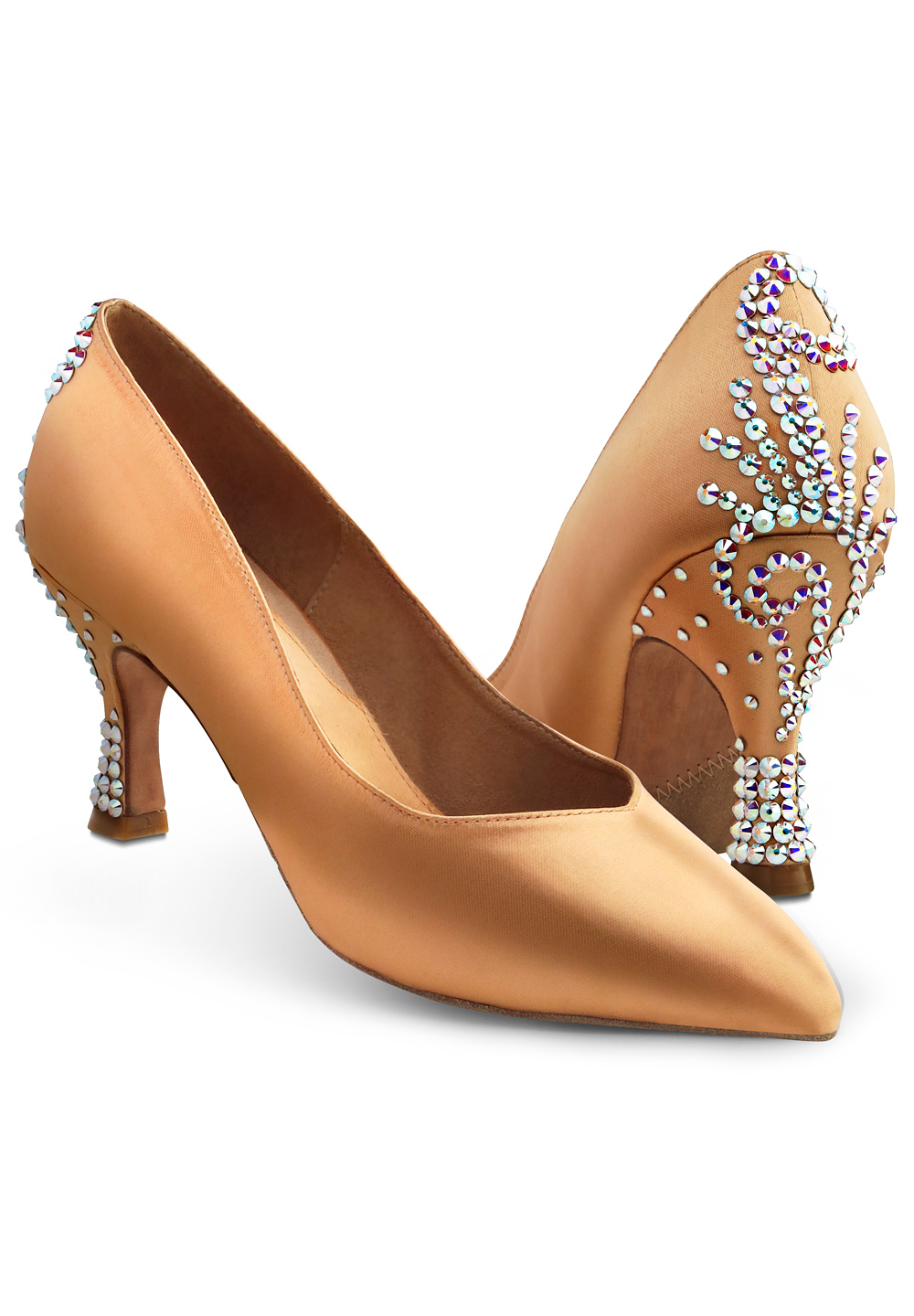 Capezio Anna BR313 with Crystallized Design SH554-Antique Silk / Crystal AB