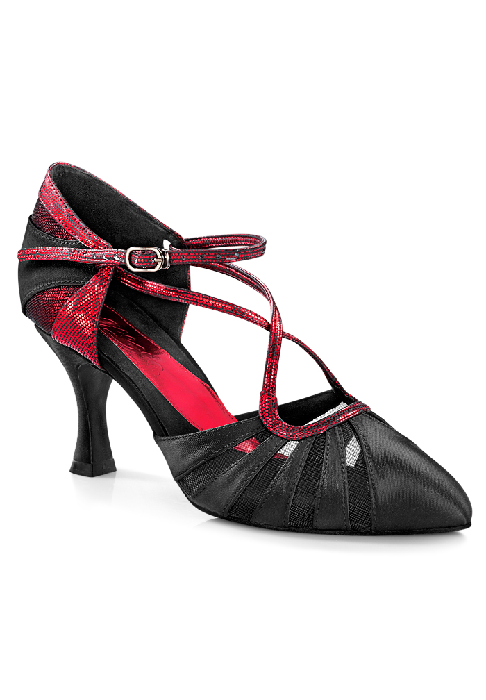 Capezio Mariana Social Dance Shoes BR203-Black/Red