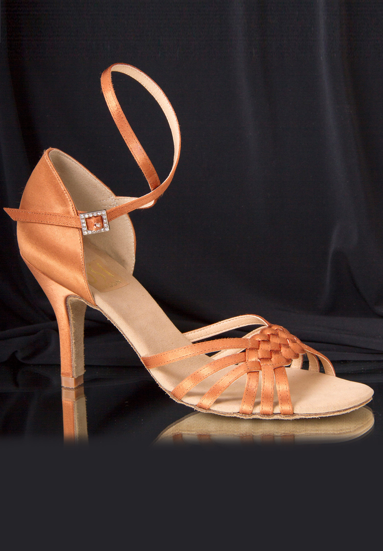DSI Juno Latin Dance Shoes 5420-Tan Satin