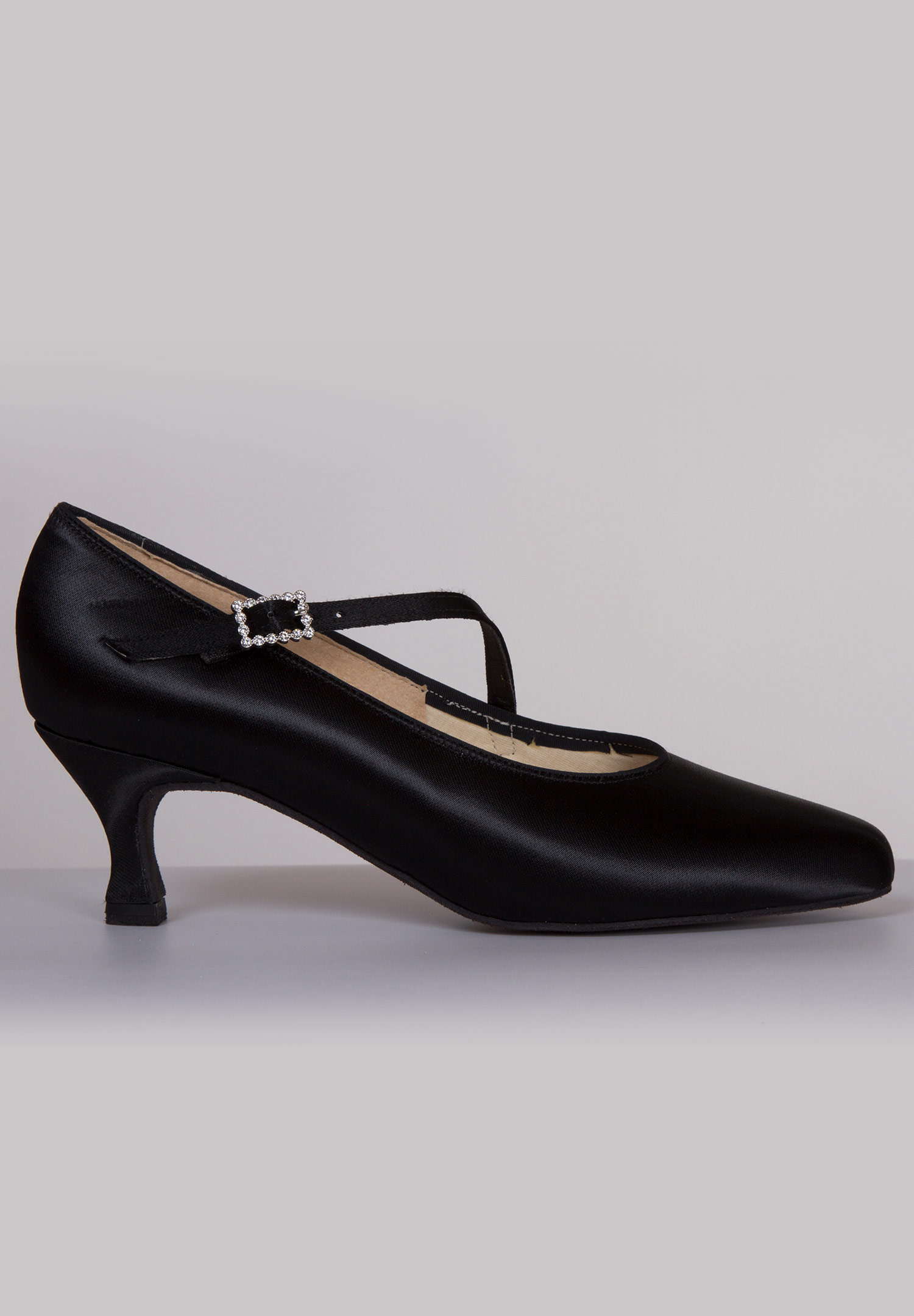 DSI Paris Ballroom Shoes 5210-Black Satin