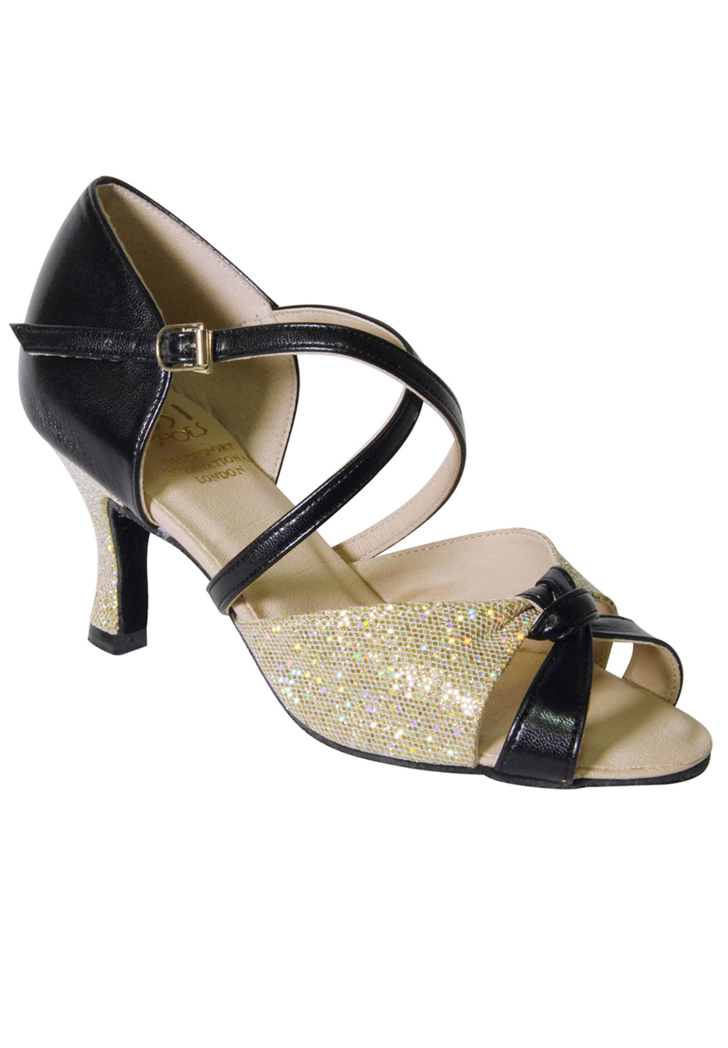 DSI Rome Social Dance Shoes 5295-Black/Gold