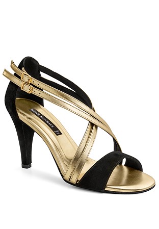 Dance Naturals Fregola Art. 30-Black Suede/Gold Leather