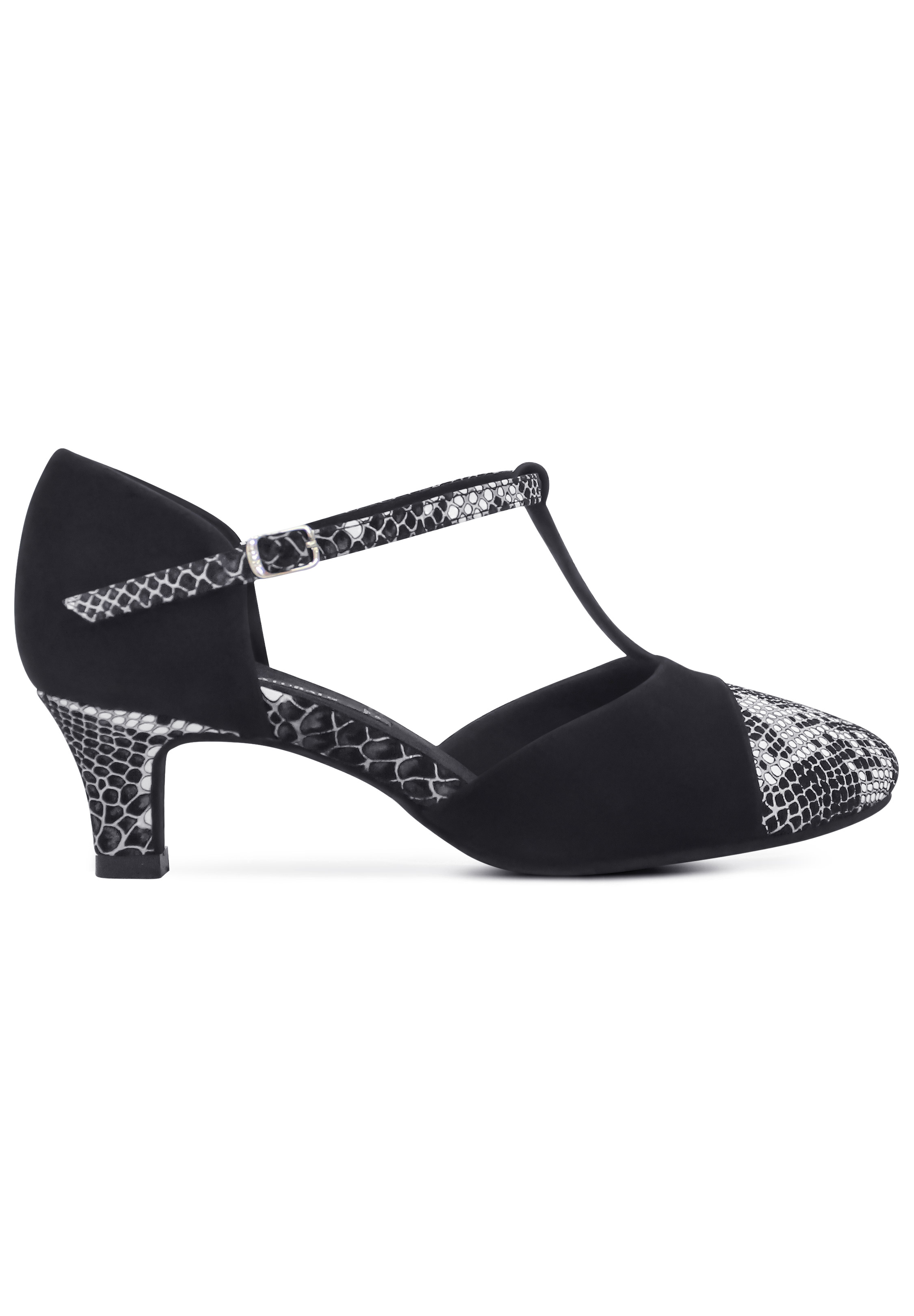 Dance Naturals Marta Art. 730-Black White Python/Black Suede