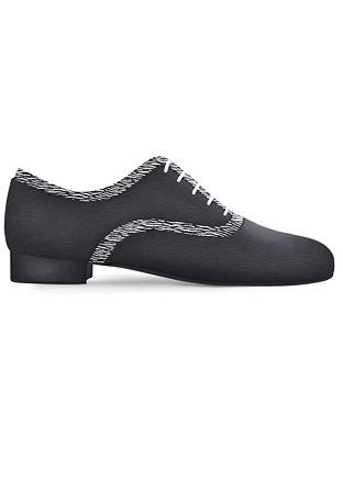 Dance Naturals Casanova Art. 129-Black Leather/Silver Zebra Print
