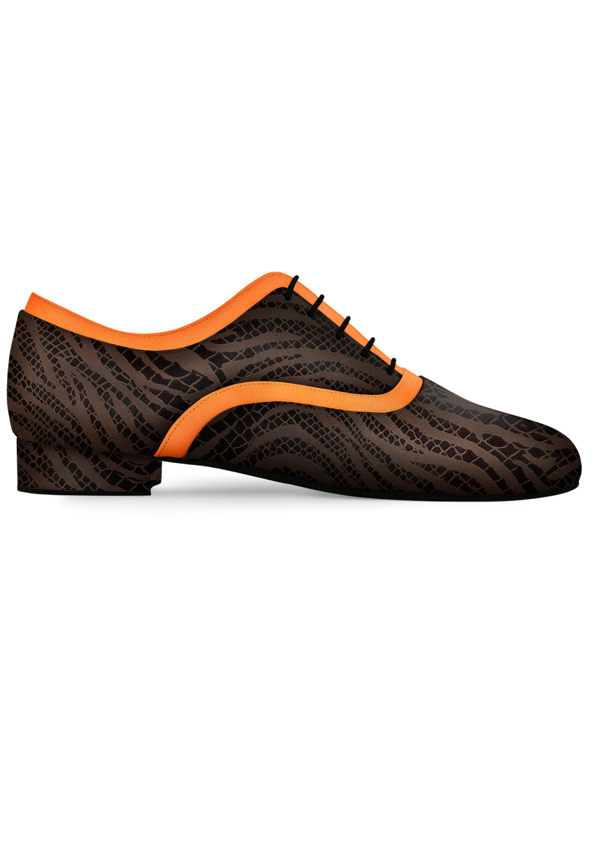 Dance Naturals Casanova Art. 129-Black Seaweed/Orange Suede