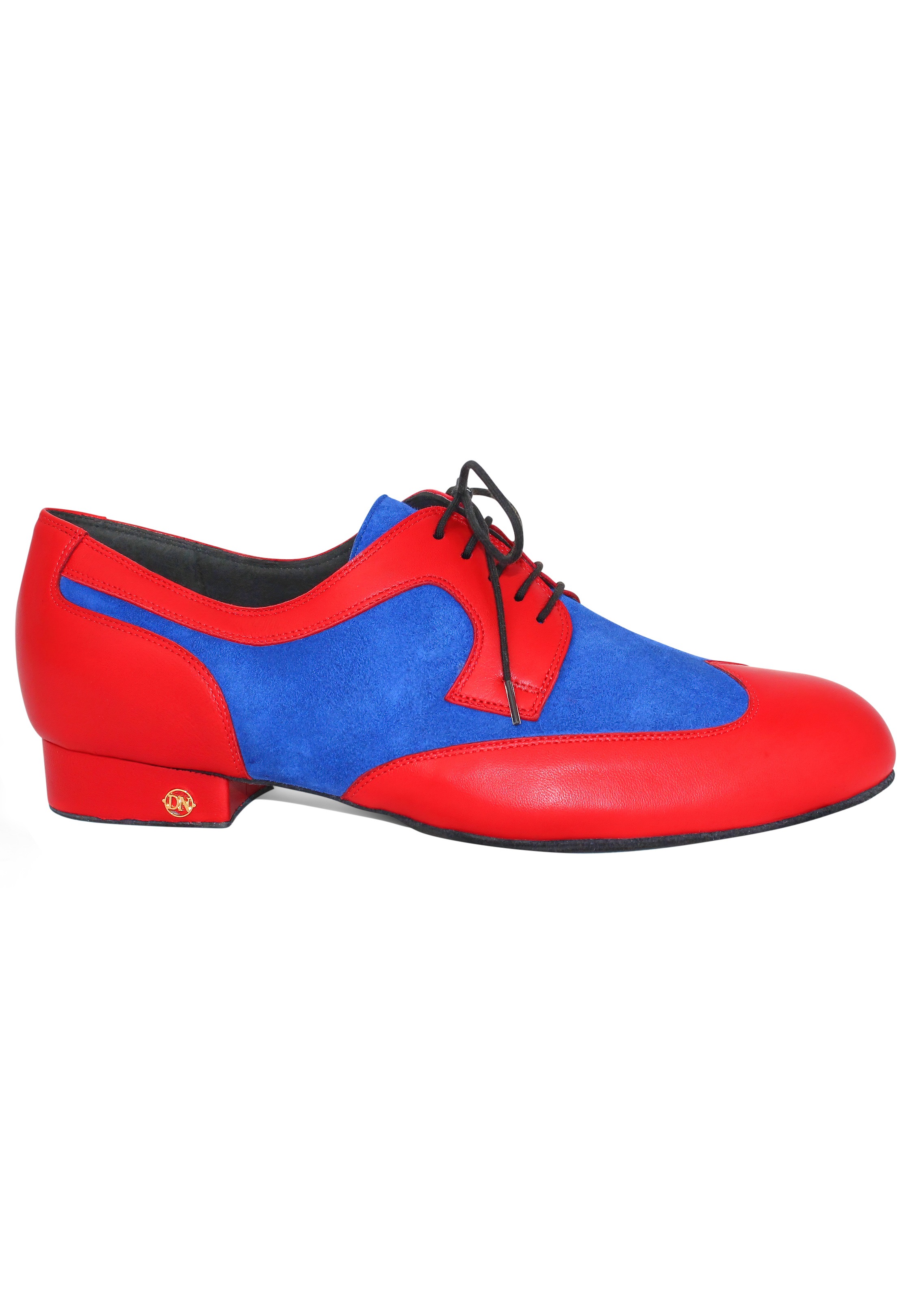 Dance Naturals Castello Art. 125-Tomato Leather/Blue Suede