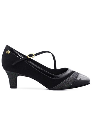 Dance Naturals Cotola Art. 225-Black Patent/Black Glitter/Black Suede