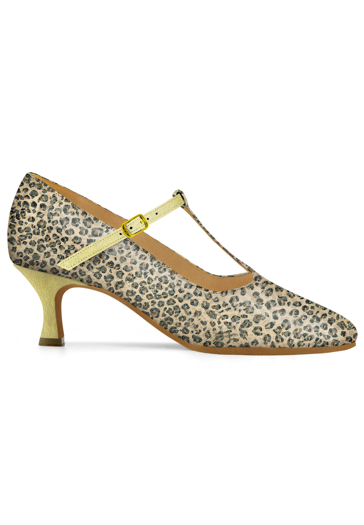 Dance Naturals Mascaretta Art. 733-Beige Leopard/Platinum Leather
