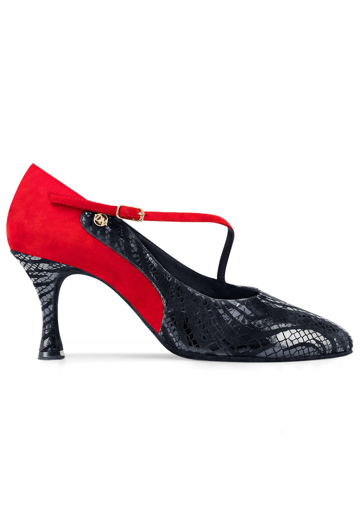 Dance Naturals Zenda Art. 91-Black Seaweed/Red Suede