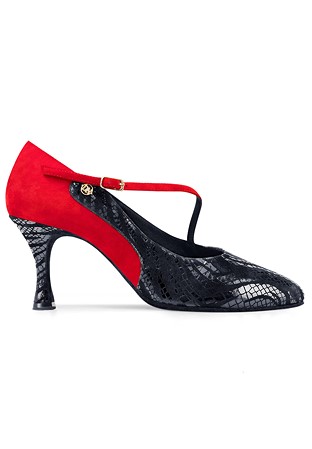 Dance Naturals Zenda Art. 91-Black Seaweed/Red Suede