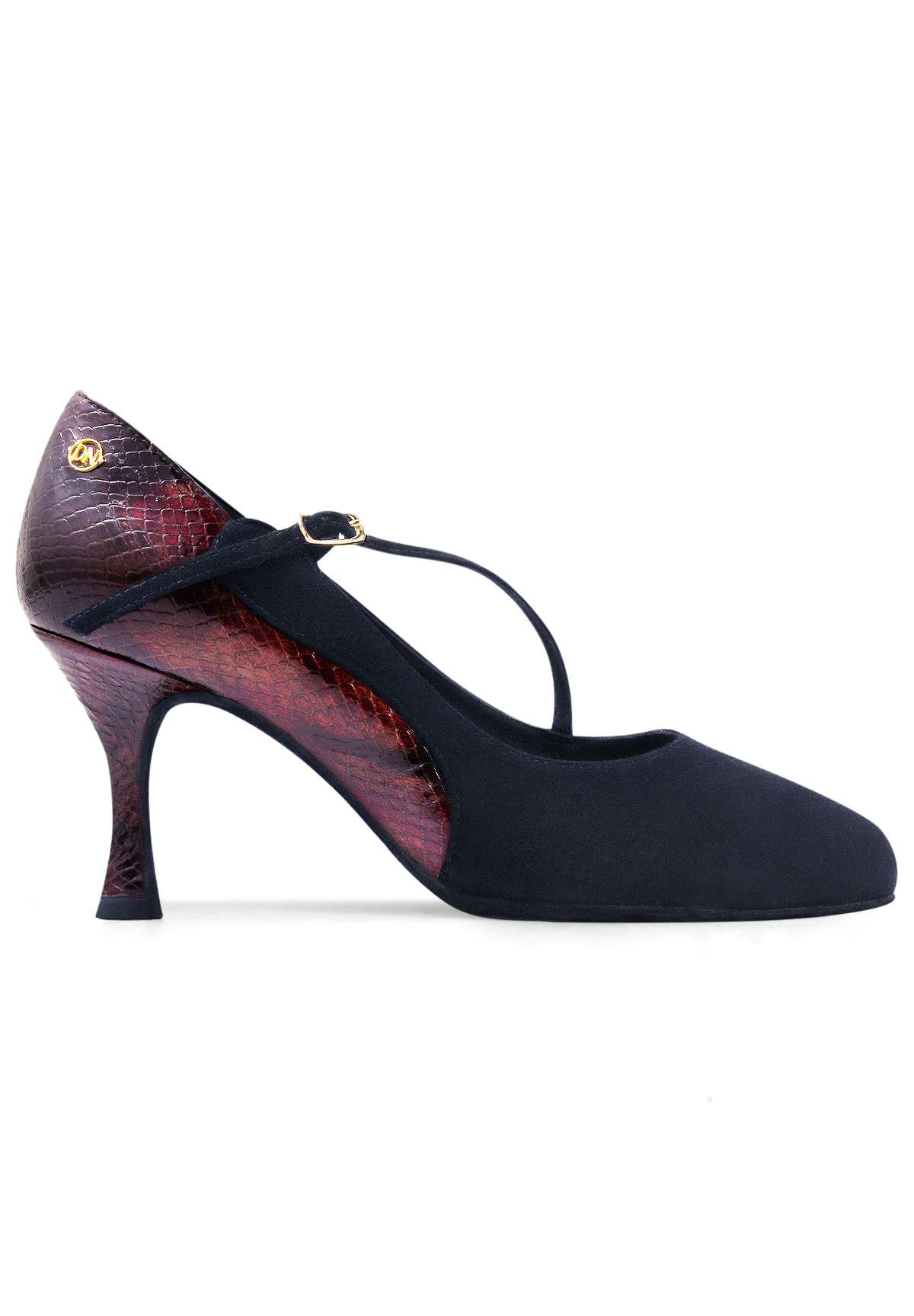 Dance Naturals Zenda Art. 91-Black Suede/Dark Red Python