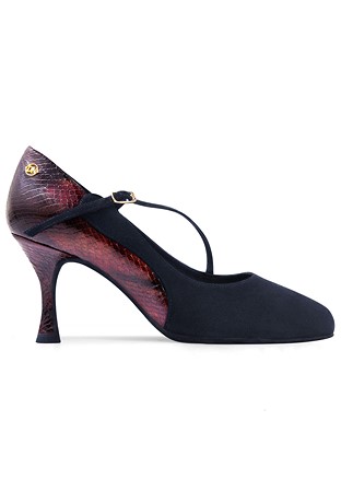Dance Naturals Zenda Art. 91-Black Suede/Dark Red Python