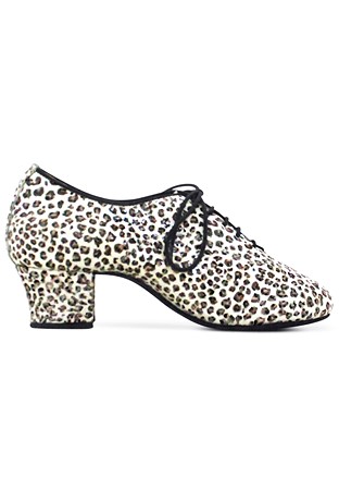 Dance Naturals Mens Latin Shoes Art. 116-White Leopard