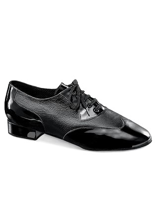 Dance Naturals Mens Ballroom Shoes Art. 12-Black Patent & Leather