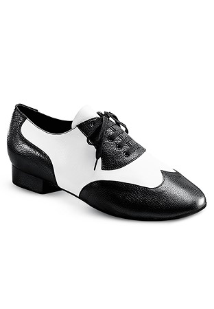 Dance Naturals Mens Ballroom Shoes Art. 12-Black & White Leather