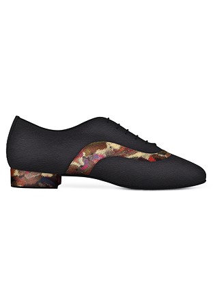 Dance Naturals Mens Dance Shoes Art. 120-Black Leather/Multicolor Patent