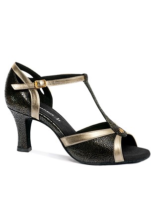 Dance Naturals Marcuola Art. 75-Gold Leather/Black Glitter