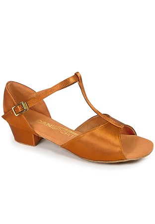 Dansport by International G1011 Latin Dance Shoes-Tan Satin