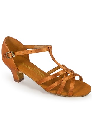 Dansport by International G1012 Latin Shoes-Tan Satin