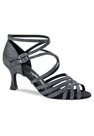 Diamant Ladies Latin Shoes 108-087-519-Black/Silver Glitter