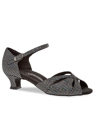 Diamant Ladies Latin Shoes 144-011-183-Black-silver Hologram