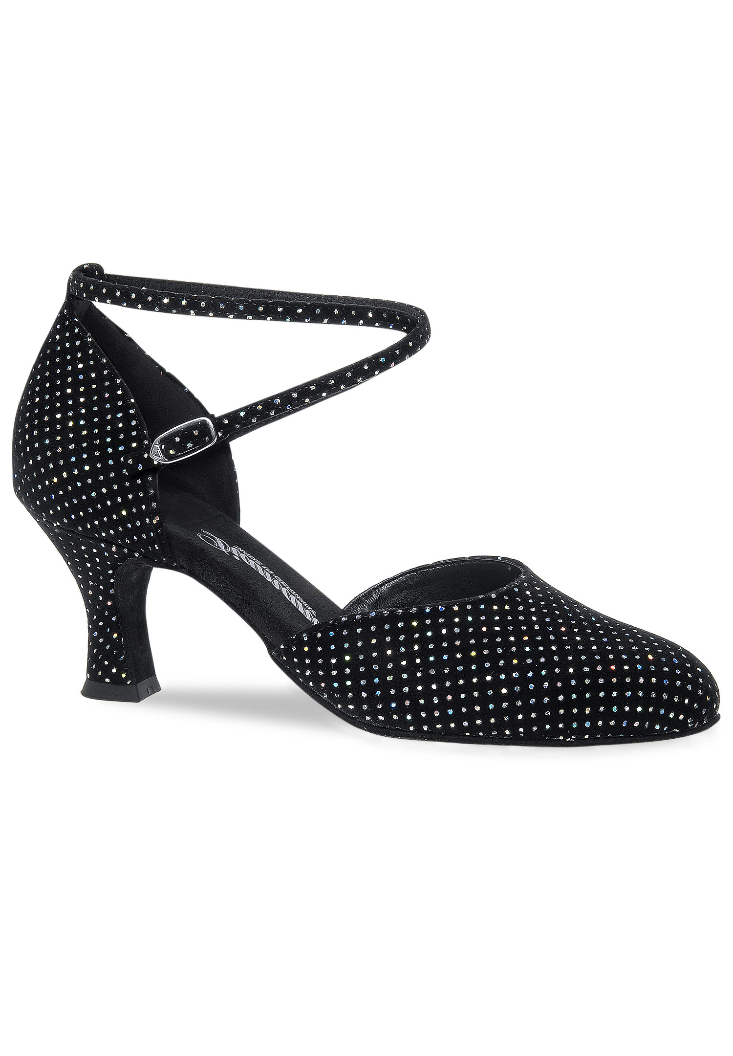 Diamant Ladies Smooth Dance Shoes 058-080-155-Black Glitter