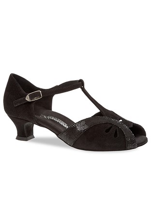 Diamant Ladies Social Shoes 019-011-208-Black Suede / Python Print