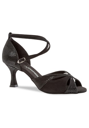Diamant Latin Dance Sandal 141-087-084-Black Suede / Python Print