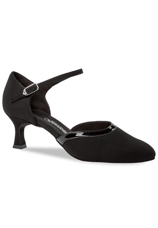 Diamant Social Dance Shoes 049-106-106-Black Nubuk Synth / Patent