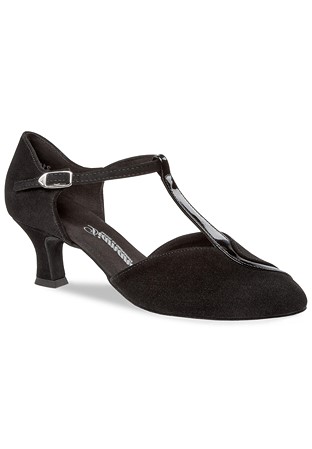 Diamant Social Shoes for Women 068-069-008-Black Suede / Patent