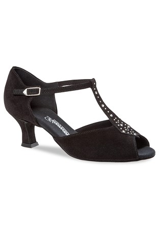 Diamant Tango Dance Shoes 010-064-101-Black Suede Rhinestones