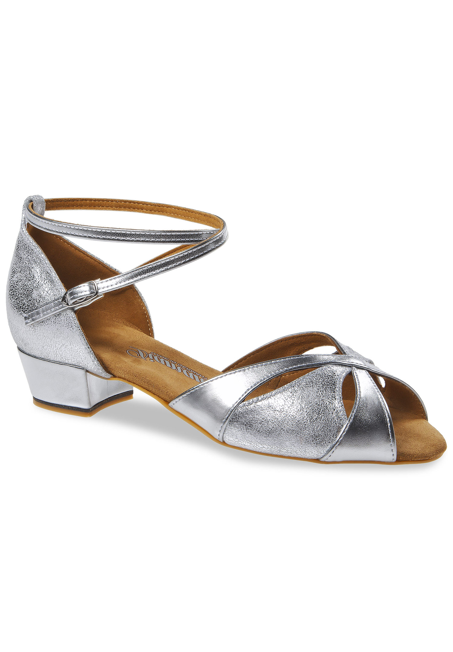 Diamant VarioSpin Ladies Latin Shoes 141-035-463-Y-Silver Suede/Leather
