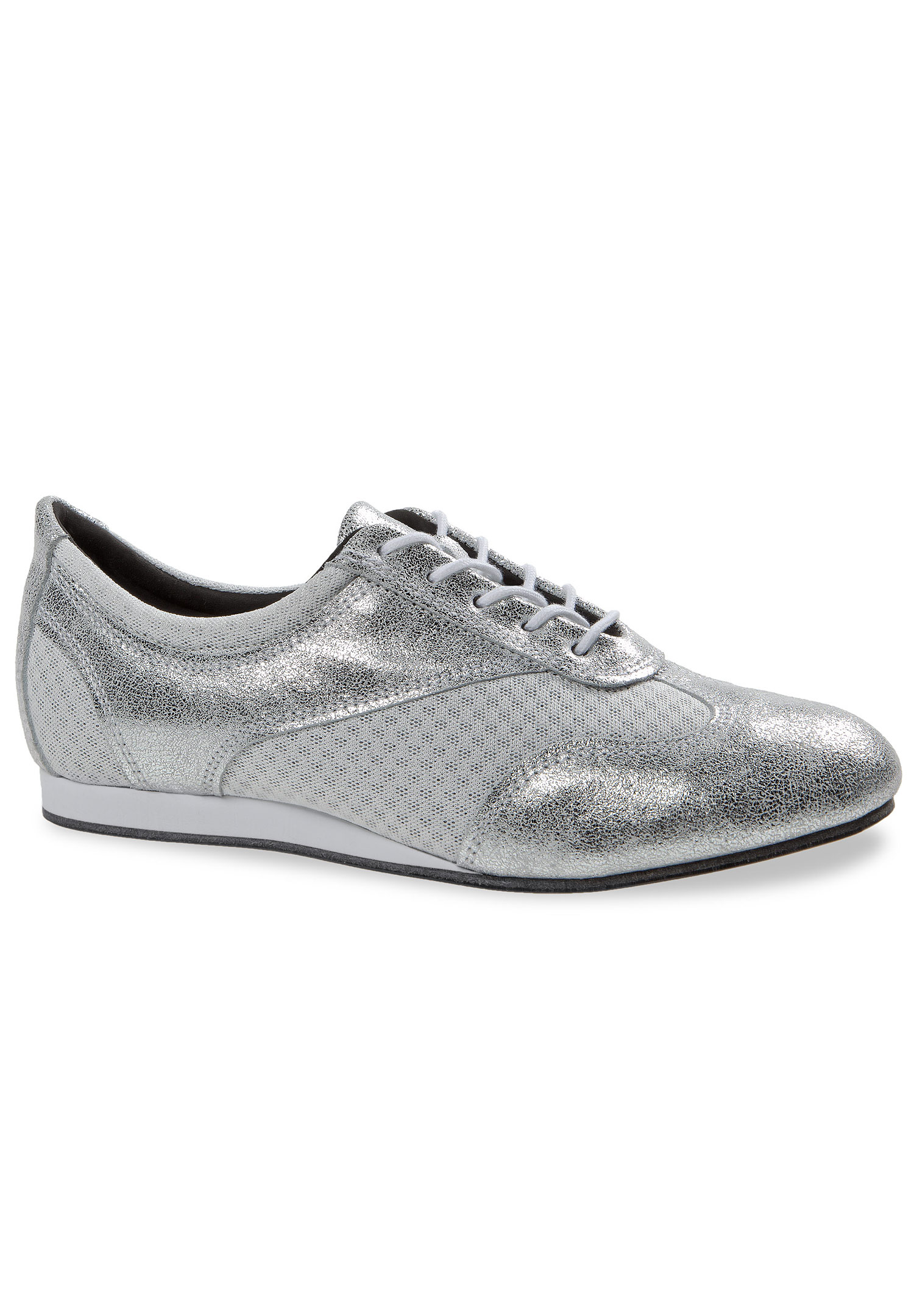 Dimant Ladies Dance Sneaker 183-435-612-V-Silver Suede/White Mesh