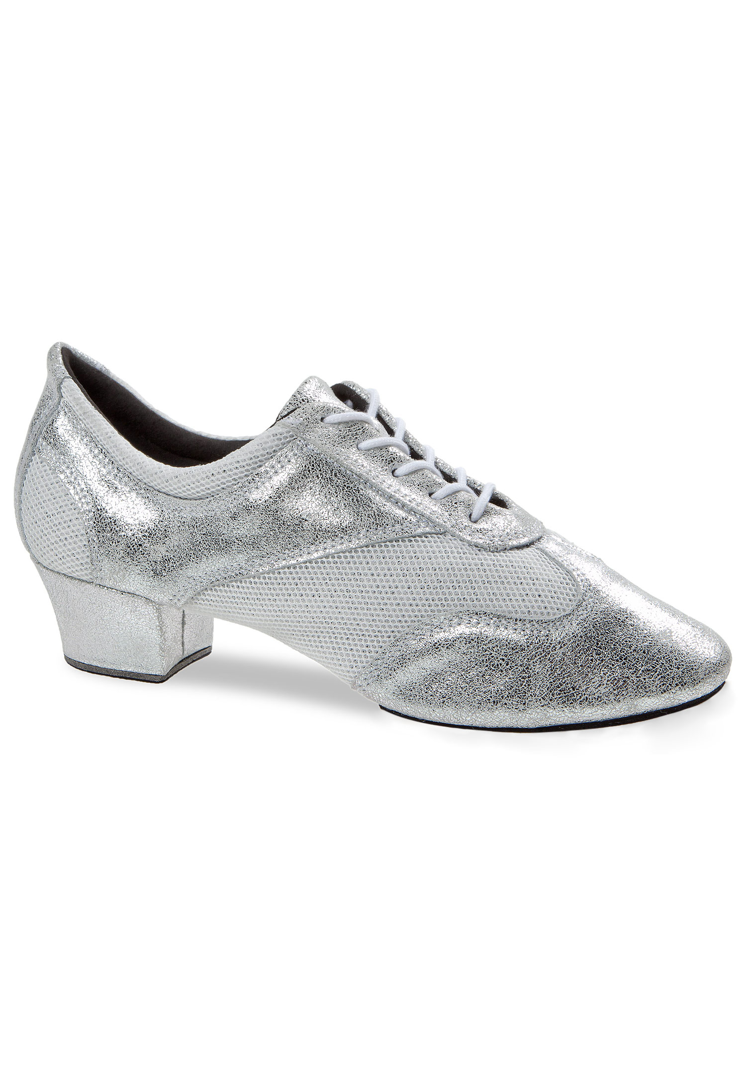 Dimant Ladies Practice Shoes 188-234-612-V-Silver Suede/White Mesh