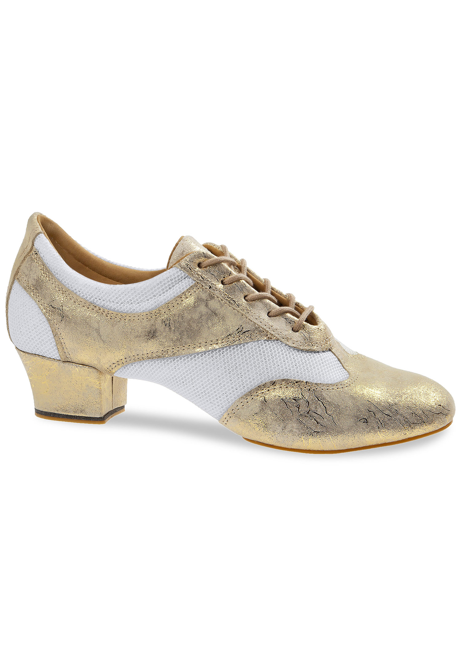 Dimant Womens Practice Shoes 188-234-611-Y-Gold Suede/White Mesh