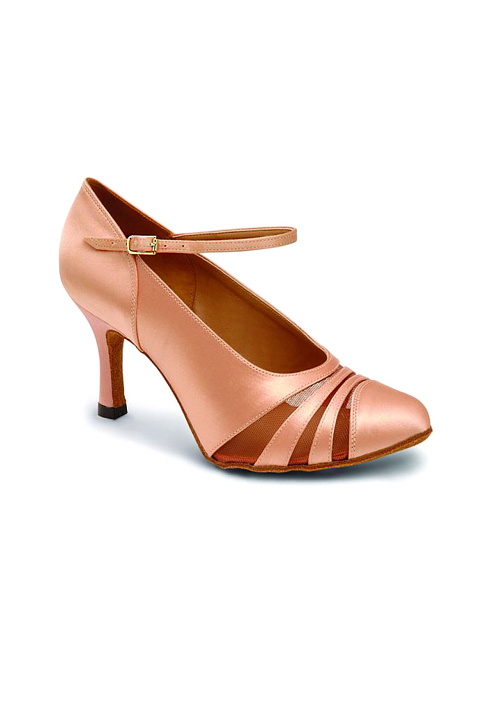 Eckse 120014 Susanna-A / Point-09035-Flesh Satin/Brown Mesh