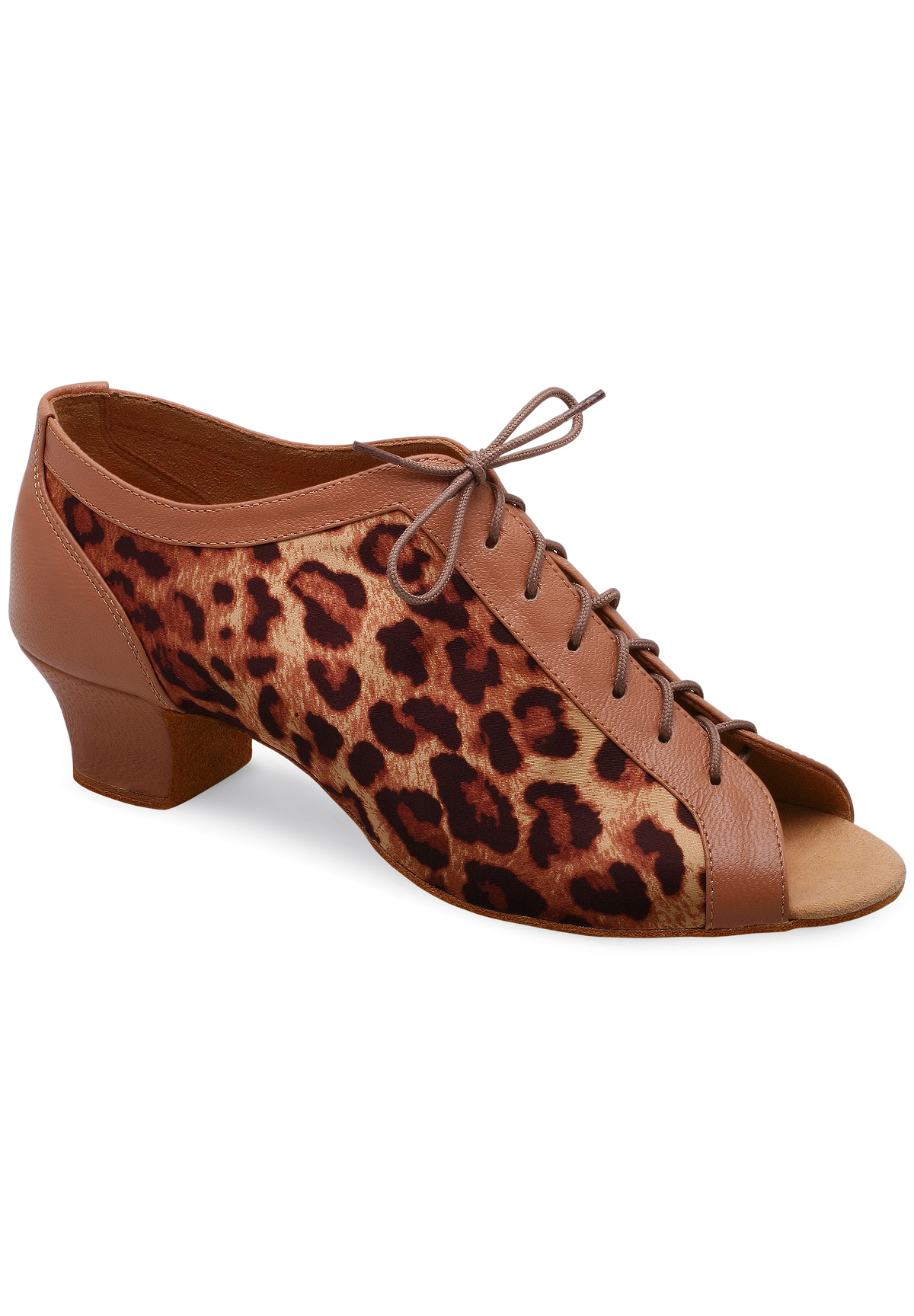 Eckse 130062 Piano-Mono 003-Cognac Leather/Leopard Sateen