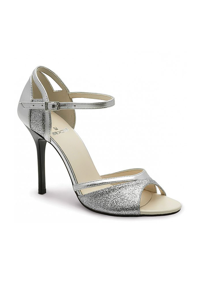 Eckse 180010 Selesta - TNG 001 / H-09034-Silver Artificial Leather/Silver Glitter Textile