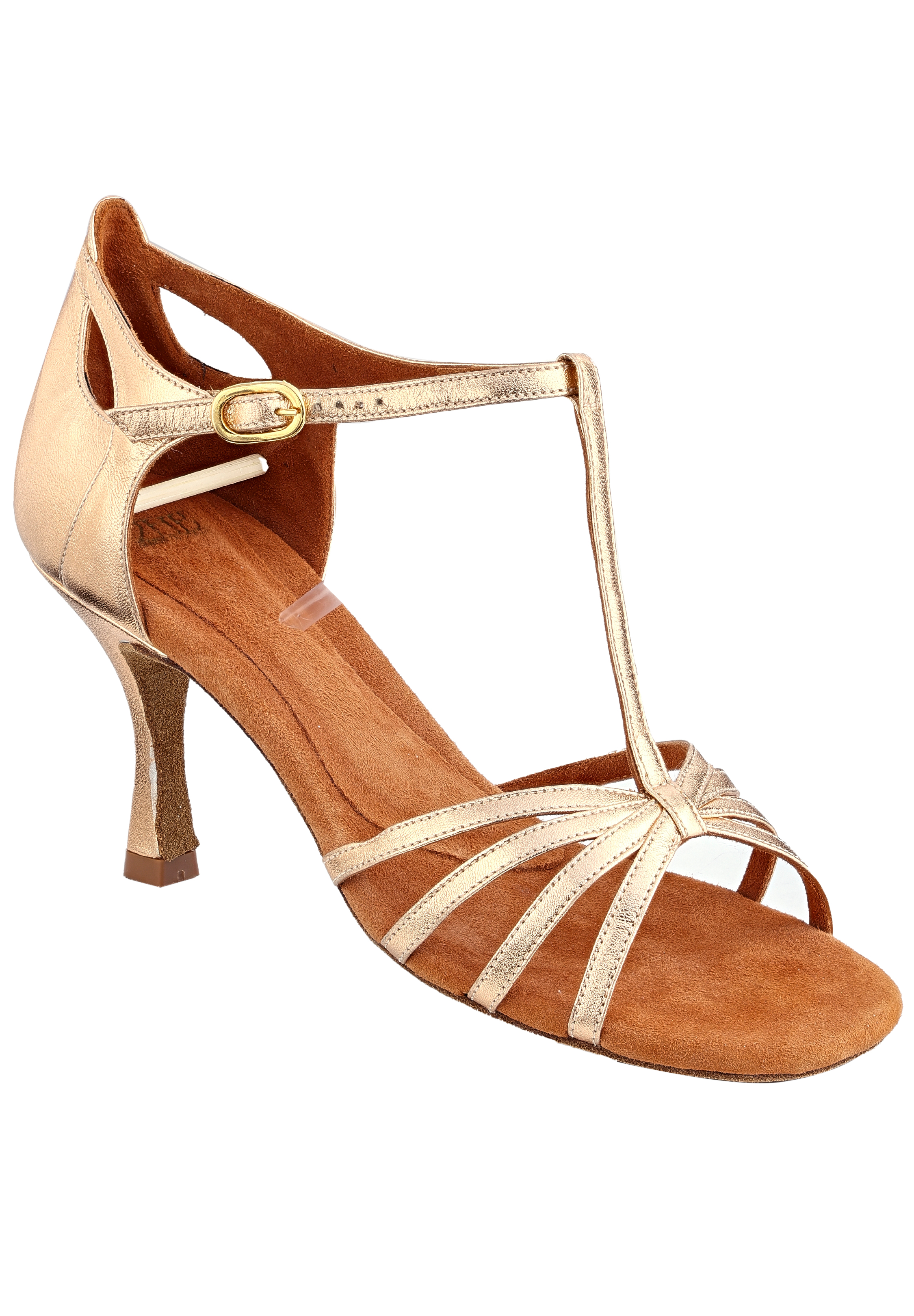 Ellie Latin shoes-Gold Laminated Calf