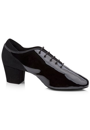 Freed of London Artem Latin Shoes-Black Patent/Black Nubuck