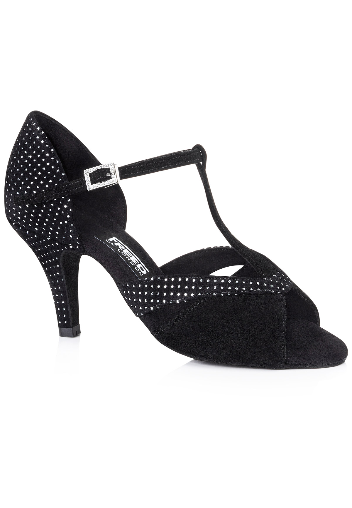 Freed of London Carrie Social Dance Shoes-Black/Silver Glitter