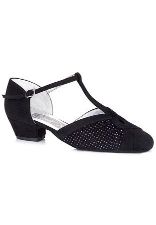 Freed of London Emerald Social Dance Shoes-Black/Multi Glitter