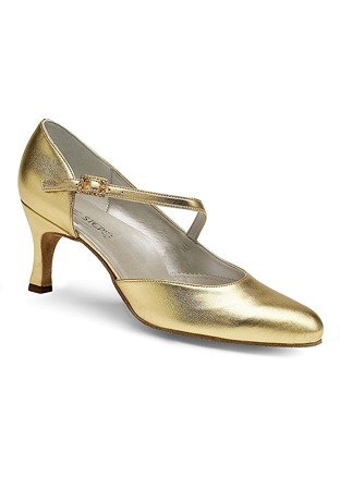 Freed of London Foxtrot Social Dance Shoes-Gold Leather