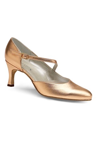 Freed of London Foxtrot Social Dance Shoes-Peach Leather