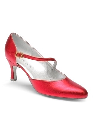 Freed of London Foxtrot Social Dance Shoes-Red Leather